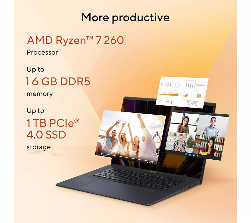 ASUS Vivobook 18 M1807HA 18.4" Laptop - AMD Ryzen 7, 1 TB SSD, Quiet Blue