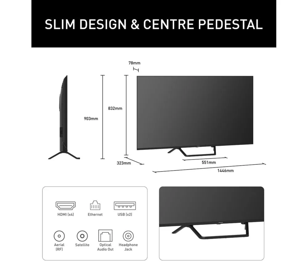 PANASONIC W95B 65" Mini LED 4K HDR Smart Fire TV with Freely - TV-65W95BEB