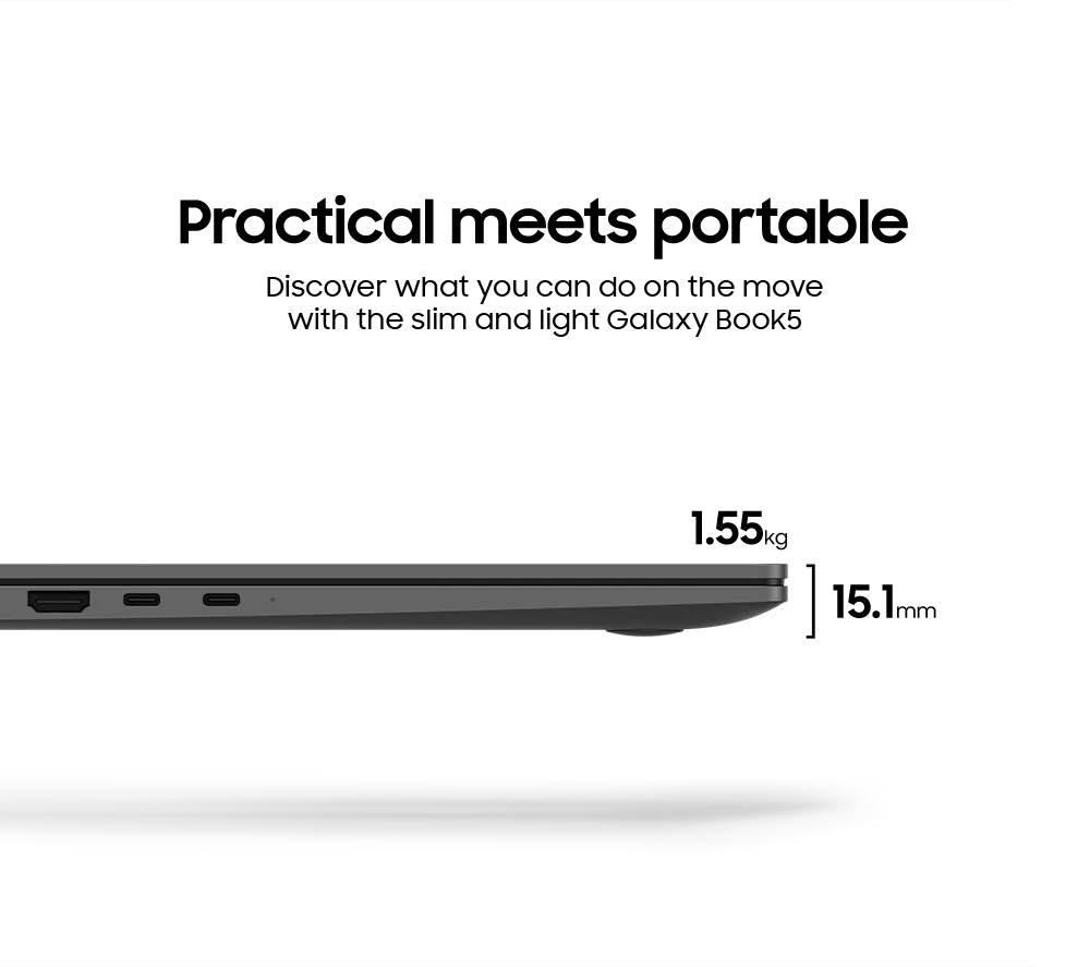 SAMSUNG Galaxy Book5 15.6" Laptop - Intel® Core™ Ultra 7, 512 GB SSD, Grey