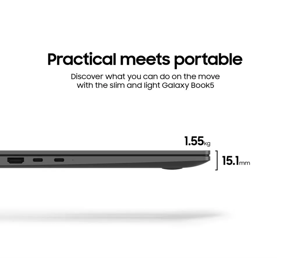 SAMSUNG Galaxy Book5 15.6" Laptop - Intel® Core™ Ultra 5, 256 GB SSD, Grey