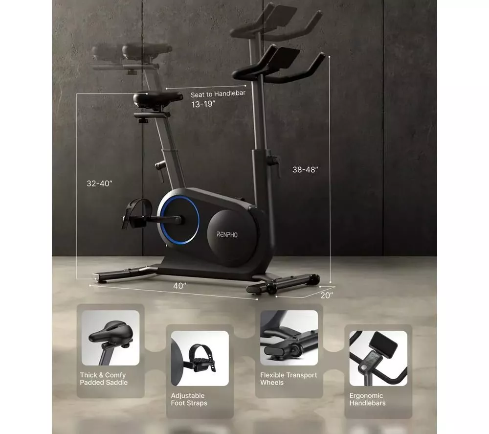 RENPHO Smart S AI Exercise Bike - Black