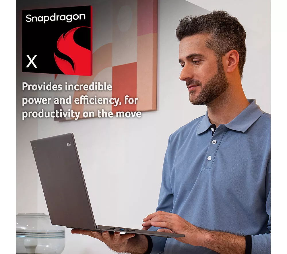 ACER Aspire 16 AI 16" Laptop, Copilot+ PC - Snapdragon X, 1 TB SSD, Grey