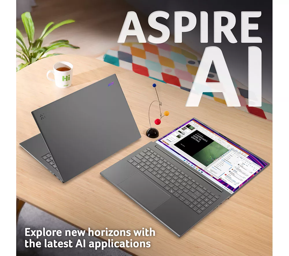 ACER Aspire 16 AI OLED 16" Laptop, Copilot+ PC - AMD Ryzen AI 7, 1 TB SSD, Grey