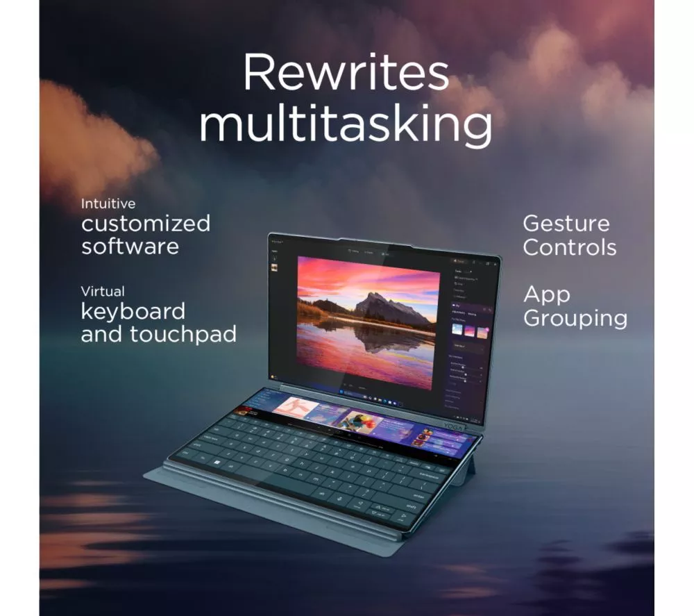 LENOVO Yoga Book 9 U7 14" 2 in 1 Laptop - Intel® Core™ Ultra 7, 1 TB SSD, Teal