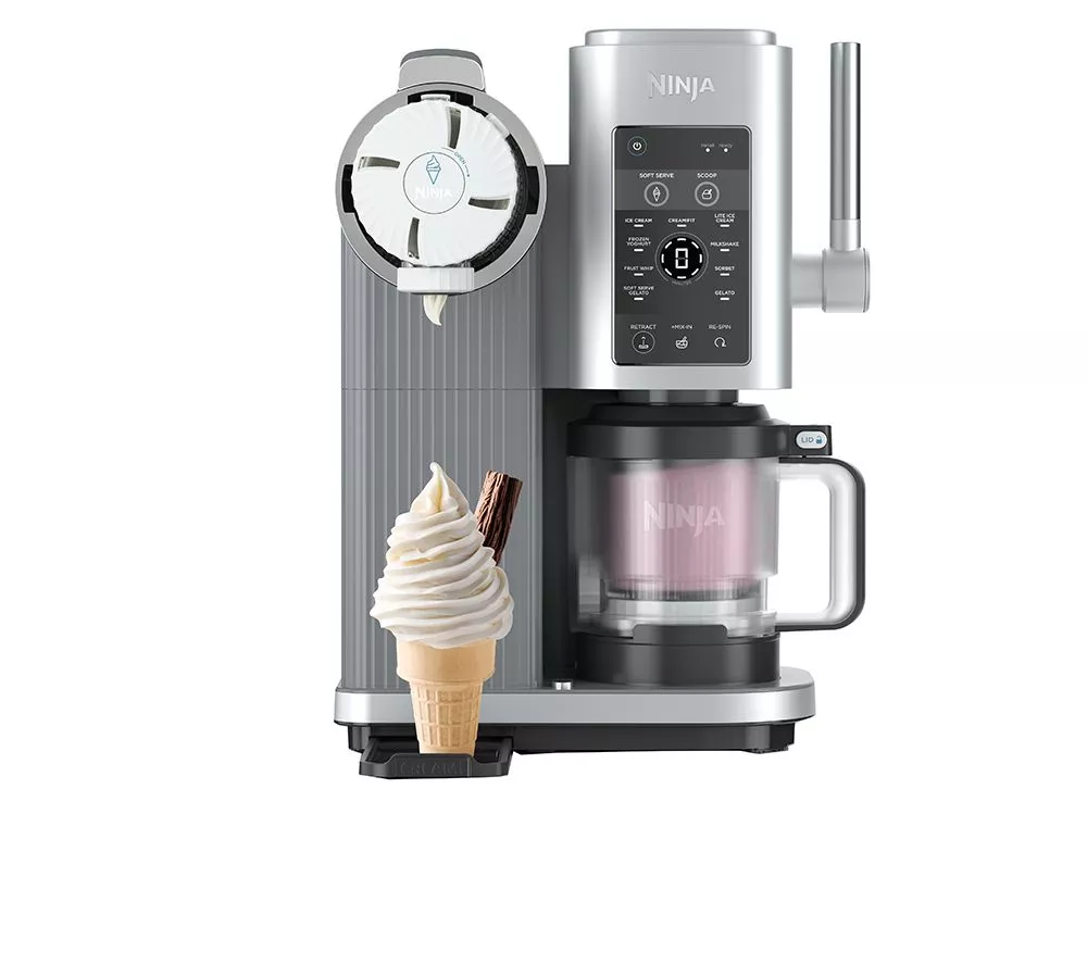 NINJA Swirl by CREAMi NC701UK 13-in-1 Ice Cream & Frozen Dessert Maker - Silver