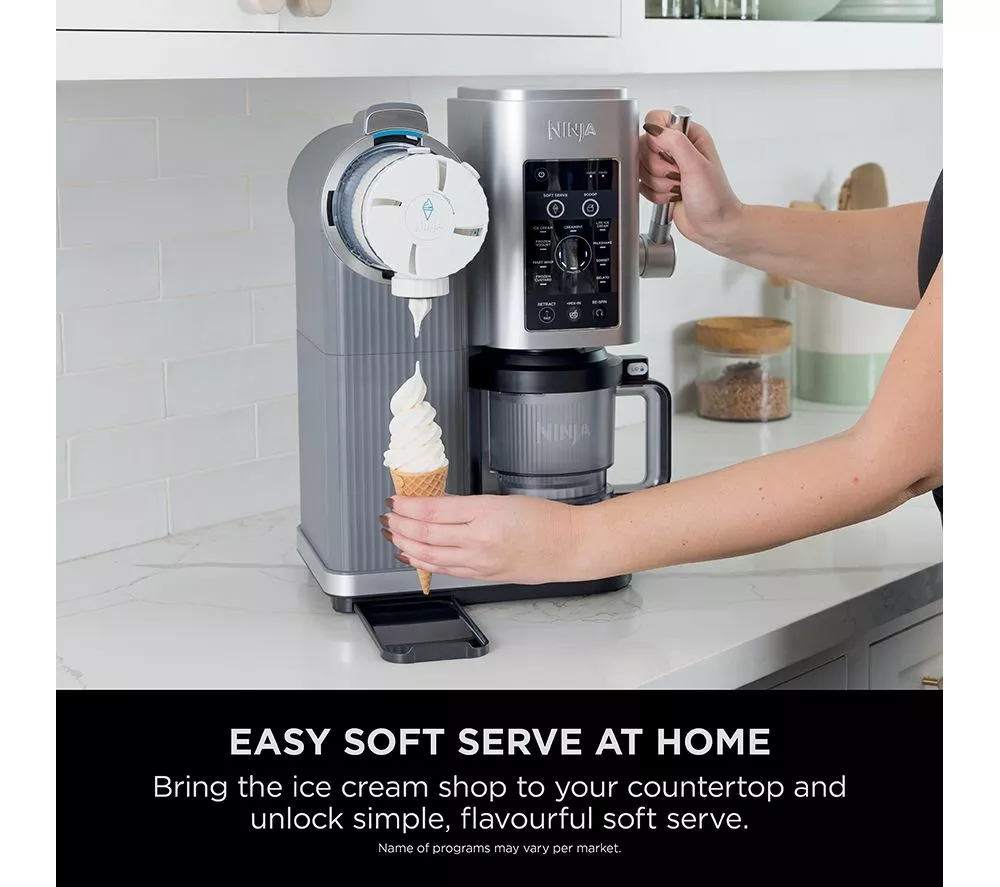 NINJA Swirl by CREAMi NC701UK 13-in-1 Ice Cream & Frozen Dessert Maker - Silver