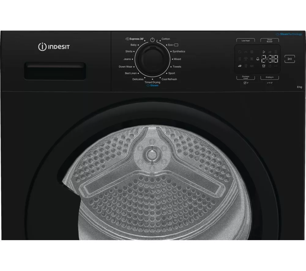 INDESIT C YSD 82D BB UK kg Heat Pump Tumble Dryer - Black