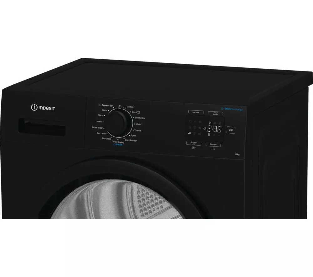 INDESIT C YSD 82D BB UK kg Heat Pump Tumble Dryer - Black