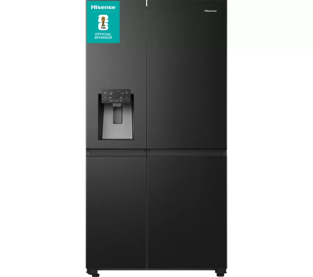 HISENSE PureFlat Infinite RS818N4TFC American-Style Smart Fridge Freezer - Black