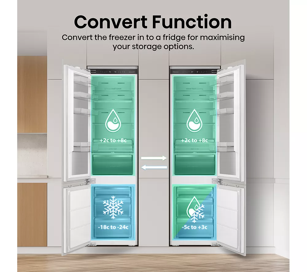 HISENSE RB5B280SSWC Integrated Smart 70/30 Fridge Freezer - Fixed Hinge