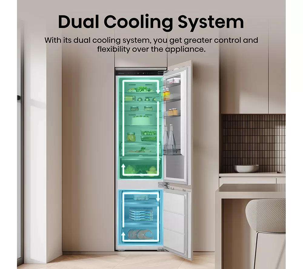 HISENSE RB5B280SSWC Integrated Smart 70/30 Fridge Freezer - Fixed Hinge