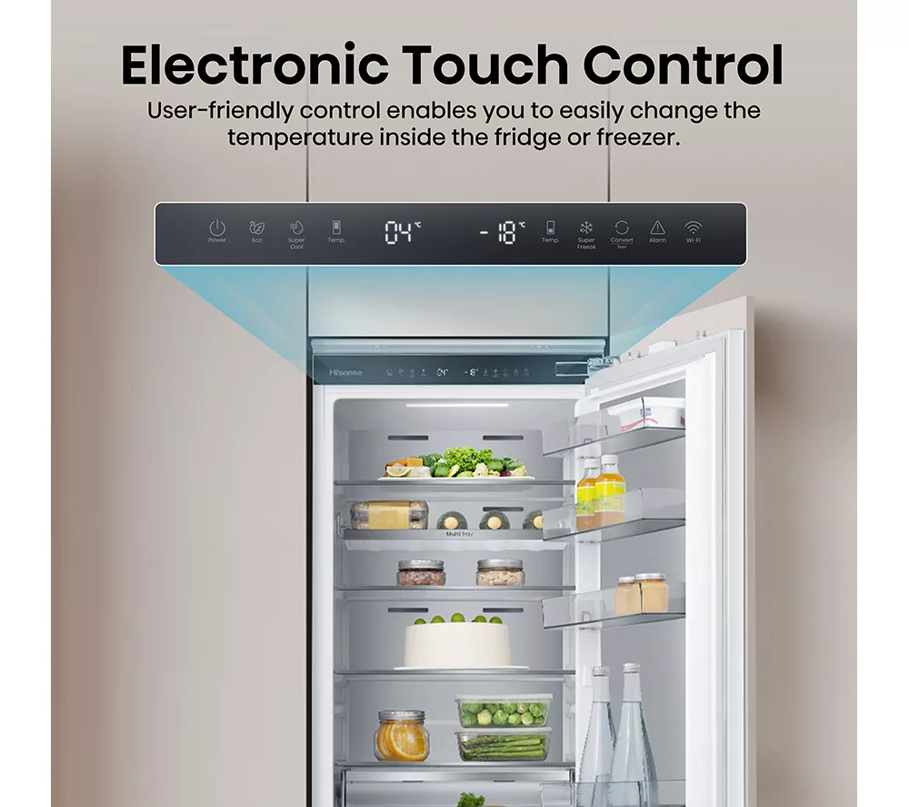 HISENSE RB5B280SSWC Integrated Smart 70/30 Fridge Freezer - Fixed Hinge