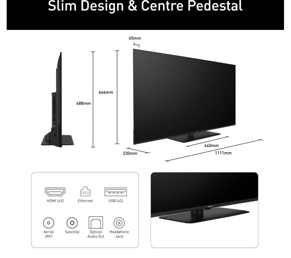 PANASONIC W85B 50" QLED 4K HDR Smart Fire TV with Freely - TV-50W85BEY