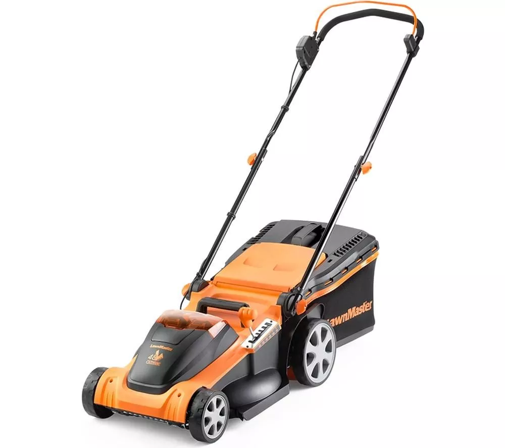 LAWNMASTER CLMF4841E-1-01 Cordless Rotary Lawn Mower with 2 Batteries - Orange & Black