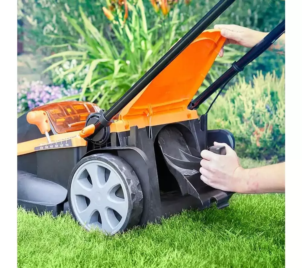 LAWNMASTER CLMF4841E-1-01 Cordless Rotary Lawn Mower with 2 Batteries - Orange & Black