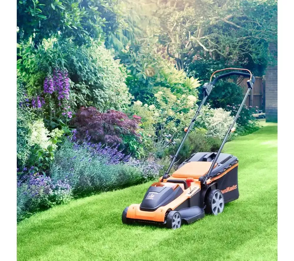 LAWNMASTER CLMF4841E-1-01 Cordless Rotary Lawn Mower with 2 Batteries - Orange & Black