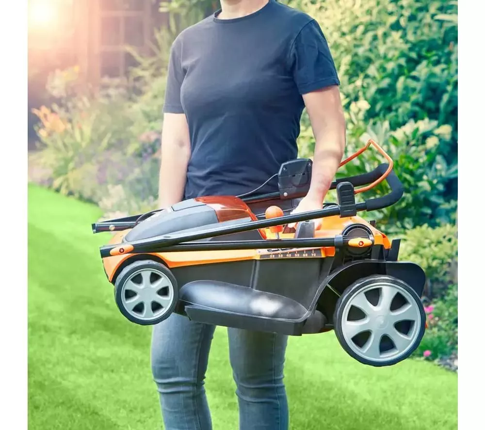 LAWNMASTER CLMF4841E-1-01 Cordless Rotary Lawn Mower with 2 Batteries - Orange & Black