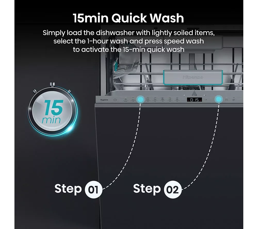 HISENSE HV16AUK Full-Size Fully Integrated Dishwasher