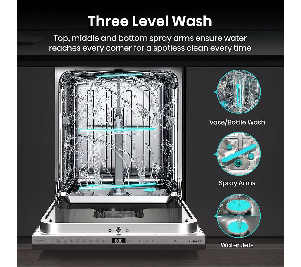 HISENSE HV16AUK Full-Size Fully Integrated Dishwasher