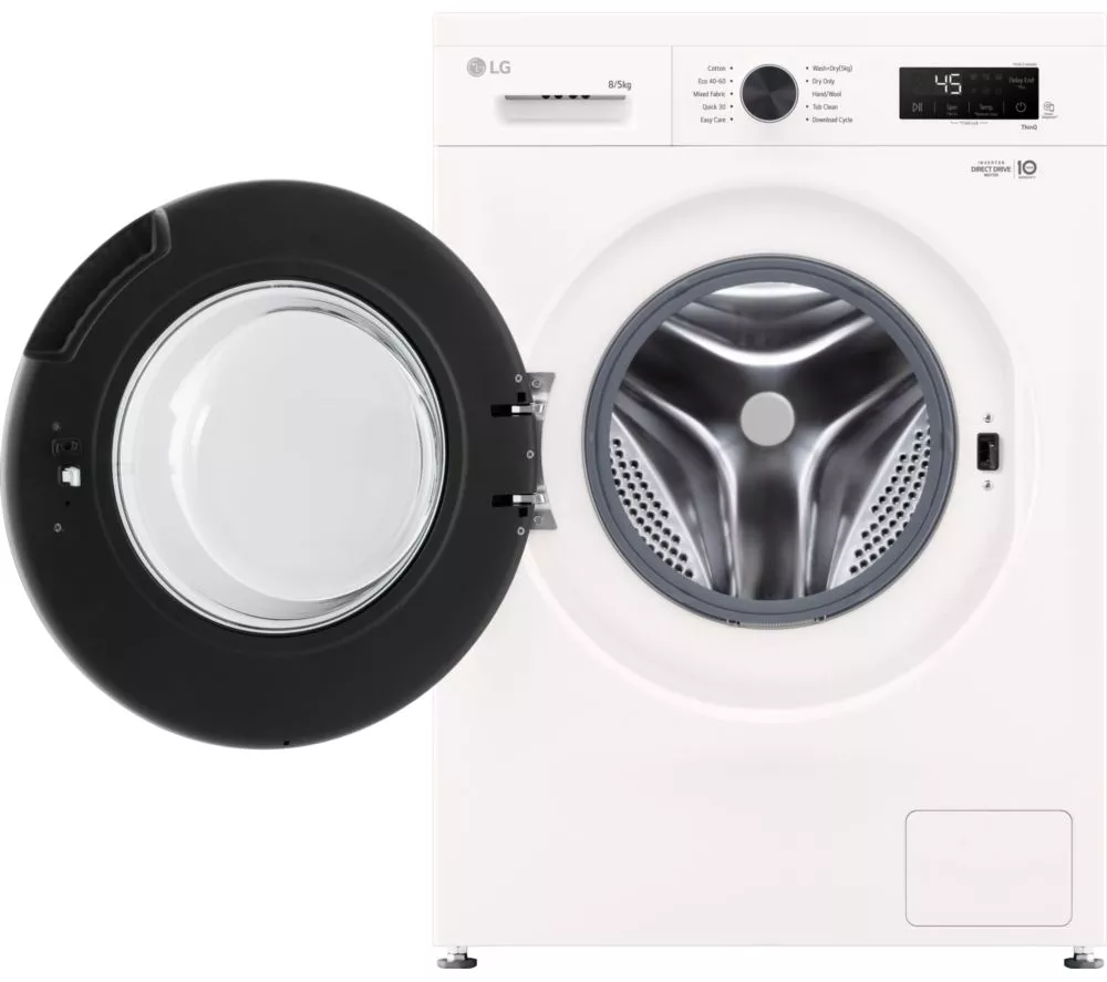 LG X10 Series Direct Drive W4X1085NWK WiFi-enabled 8 kg Washer Dryer - White