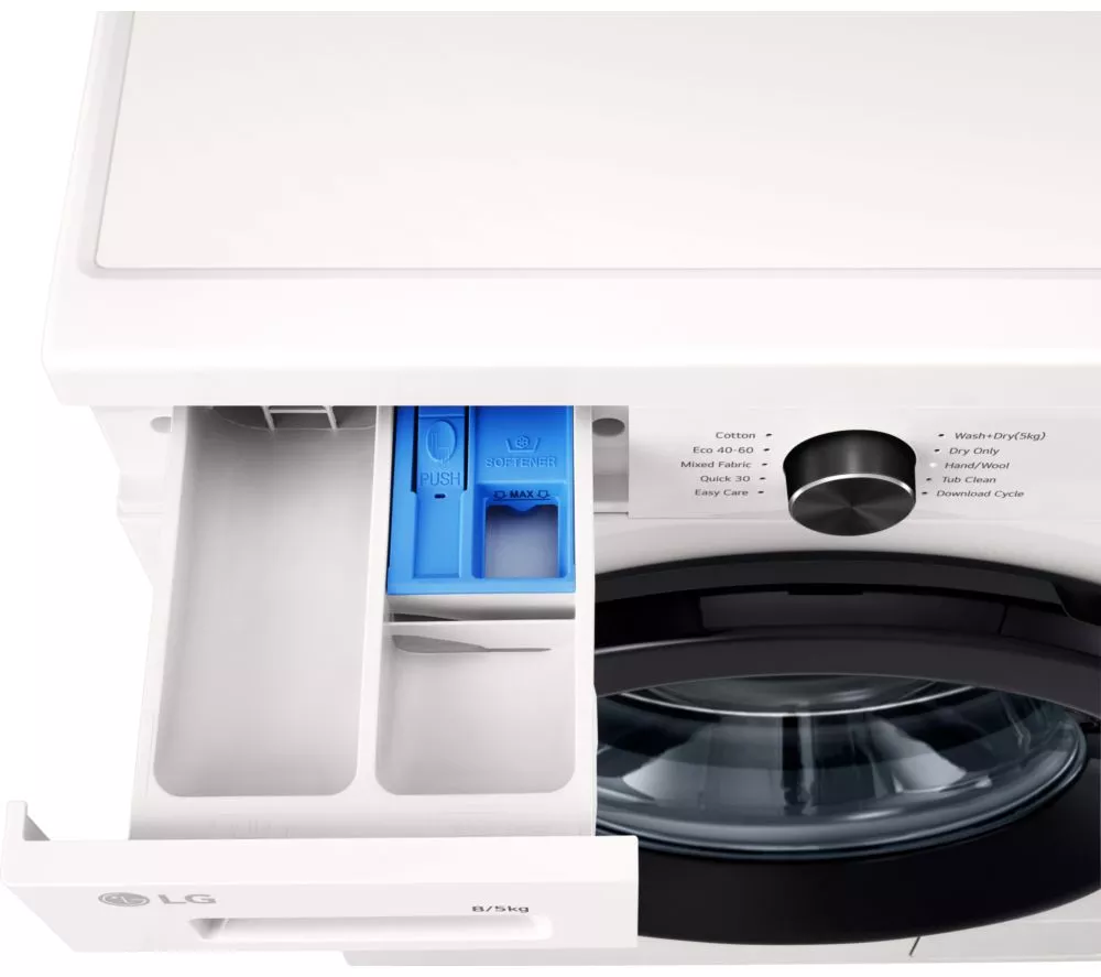 LG X10 Series Direct Drive W4X1085NWK WiFi-enabled 8 kg Washer Dryer - White