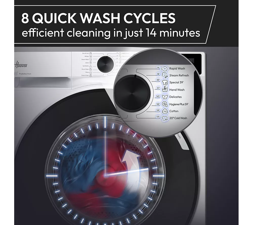 HOOVER Pro Wash Series 3 HBR 411BL9G-80 WiFi-enabled 11 kg 1400 Spin Washing Machine - White