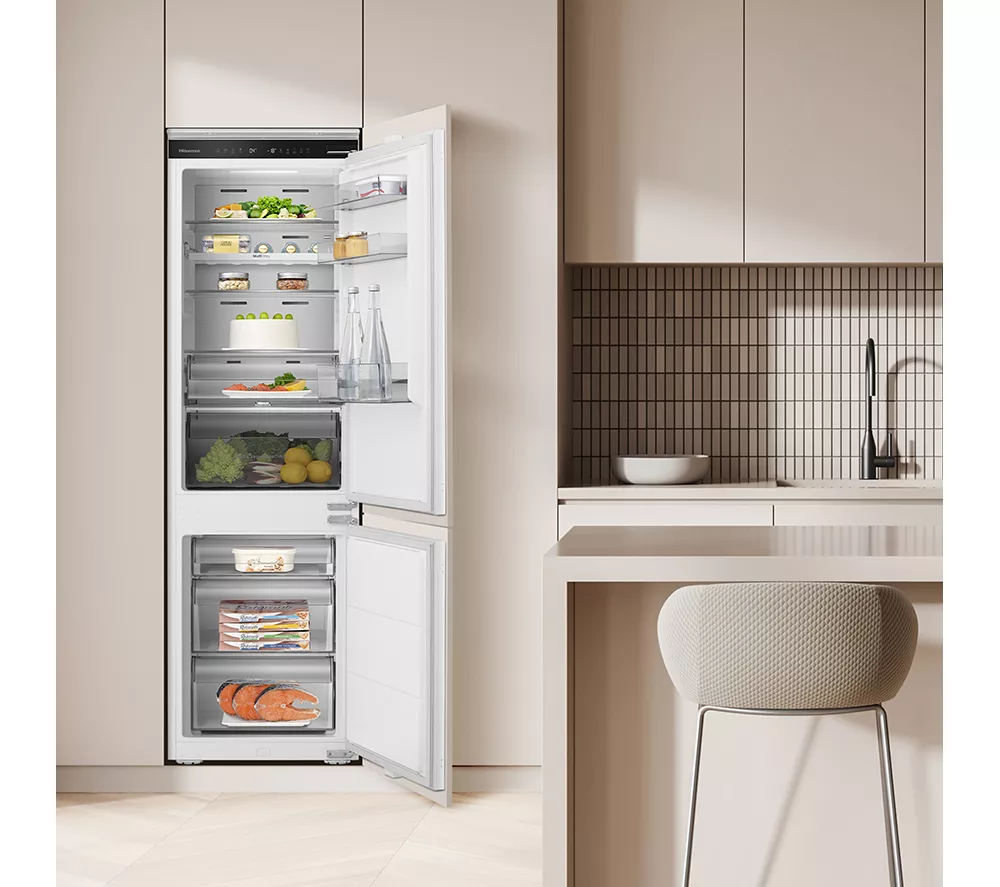 HISENSE RB3B250SAWE Integrated Smart 70/30 Fridge Freezer - Fixed Hinge
