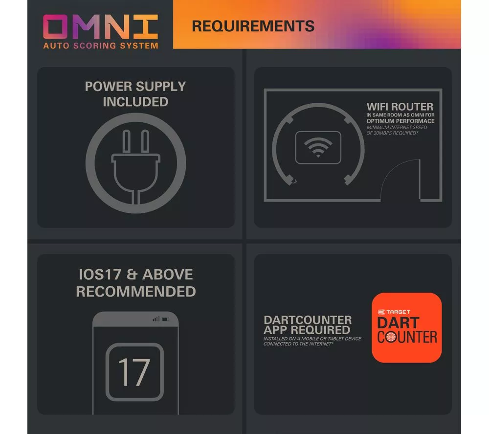 TARGET Omni Smart Dartboard Auto Scoring System