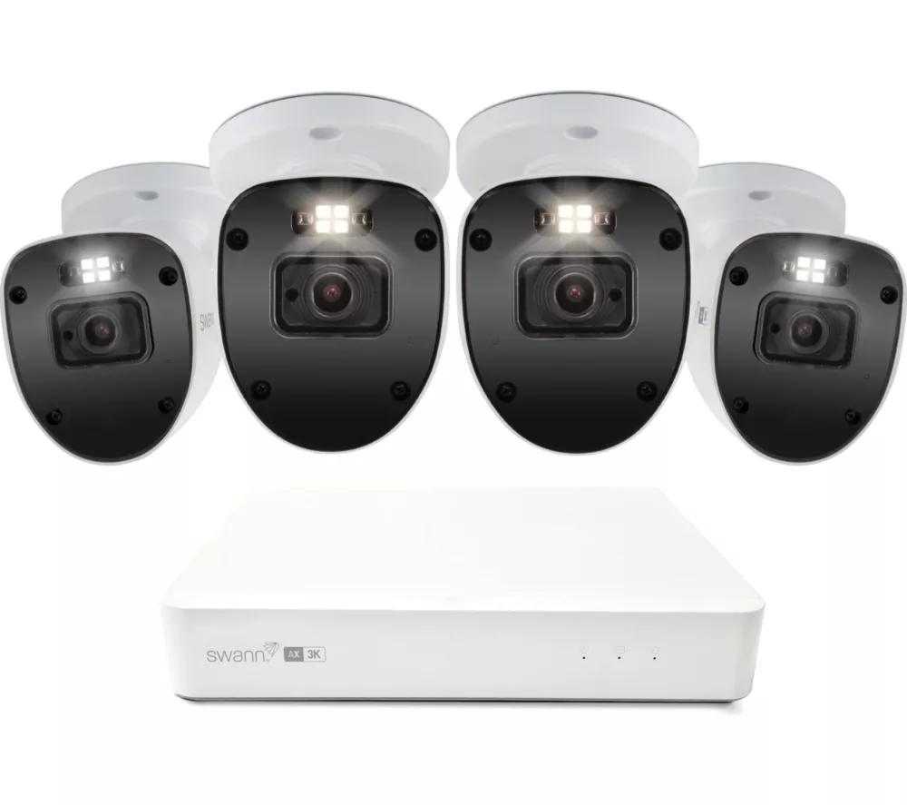 SWANN AdvancedX SWNVK-8ADVX5MP4B 8-channel 3K NVR Security System - 1 TB, 4 Cameras