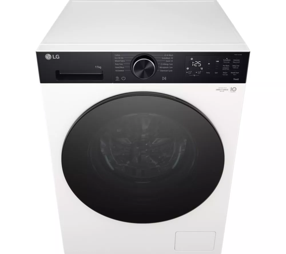 LG VX55 Series AI Direct Drive F4X5511THB WiFi-enabled 11 kg 1400 Spin Washing Machine - White