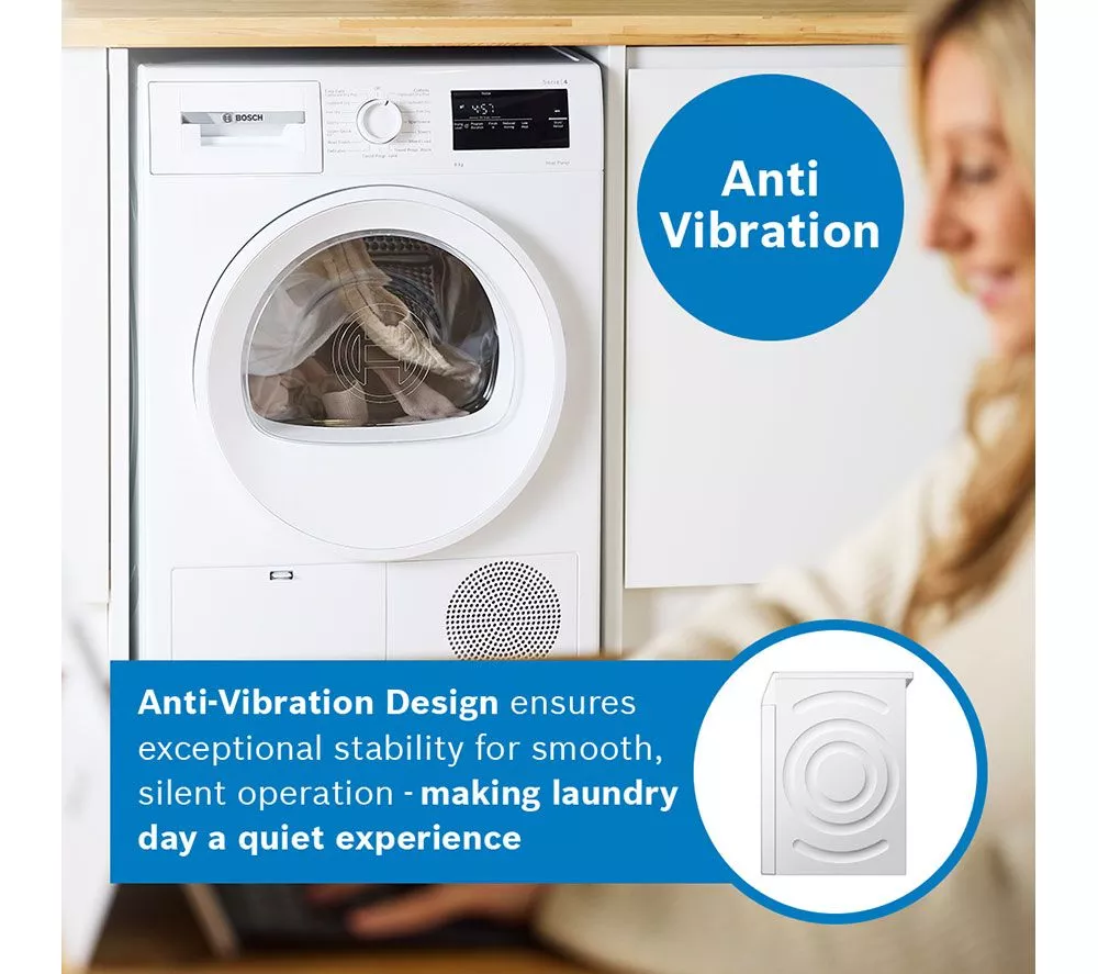 BOSCH Series 4 WTH85226GB 8 kg Heat Pump Tumble Dryer - White