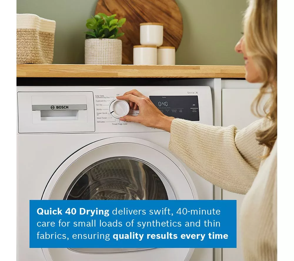 BOSCH Series 4 WTH85226GB 8 kg Heat Pump Tumble Dryer - White