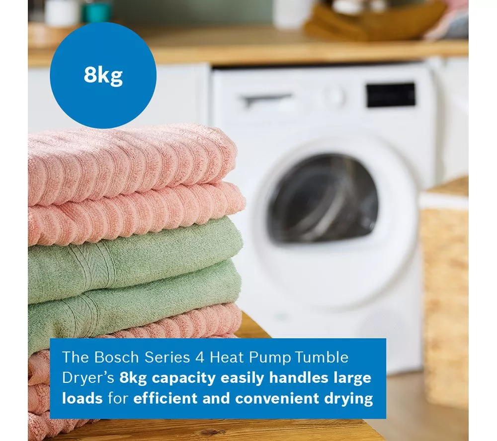 BOSCH Series 4 WTH85226GB 8 kg Heat Pump Tumble Dryer - White