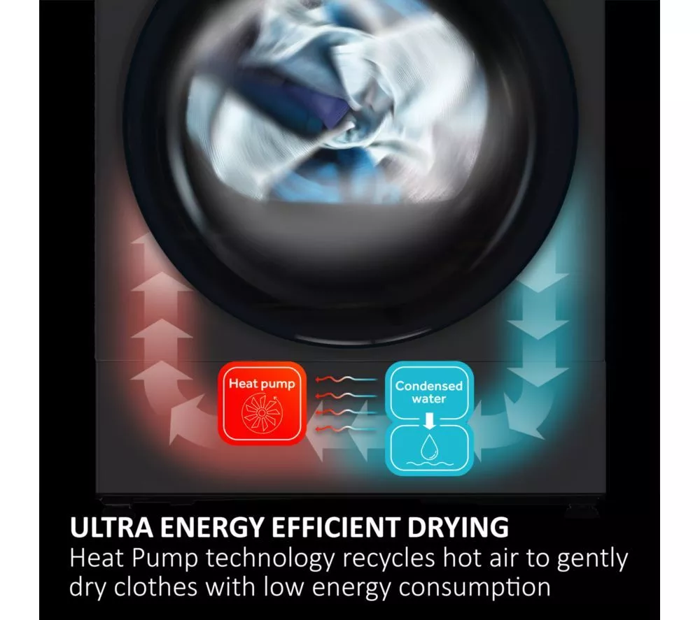 HAIER X Series 5 HD90-D357BU1-UK WiFi-enabled 9 kg Heat Pump Tumble Dryer - Black