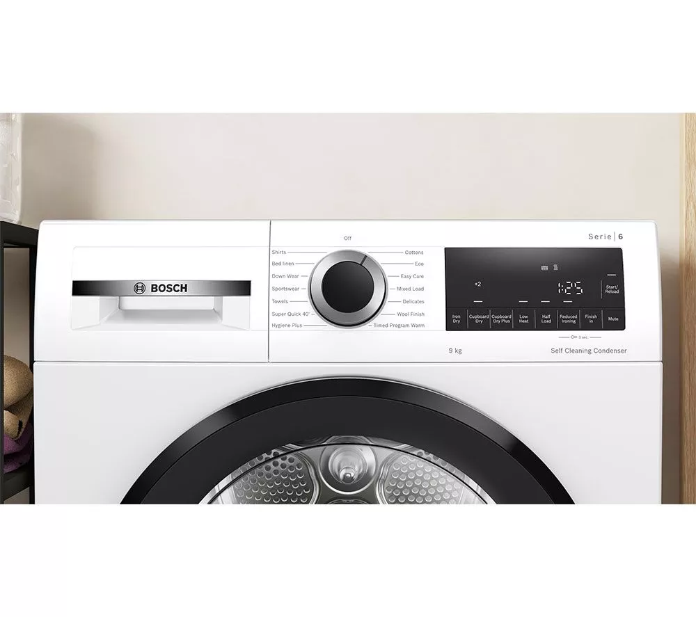 BOSCH Series 6 WQG24502GB 9 kg Heat Pump Tumble Dryer - White