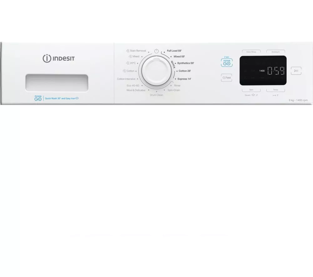 INDESIT Push&Go IP 946 PUSH&GO UK 9 kg 1400 Spin Washing Machine - White