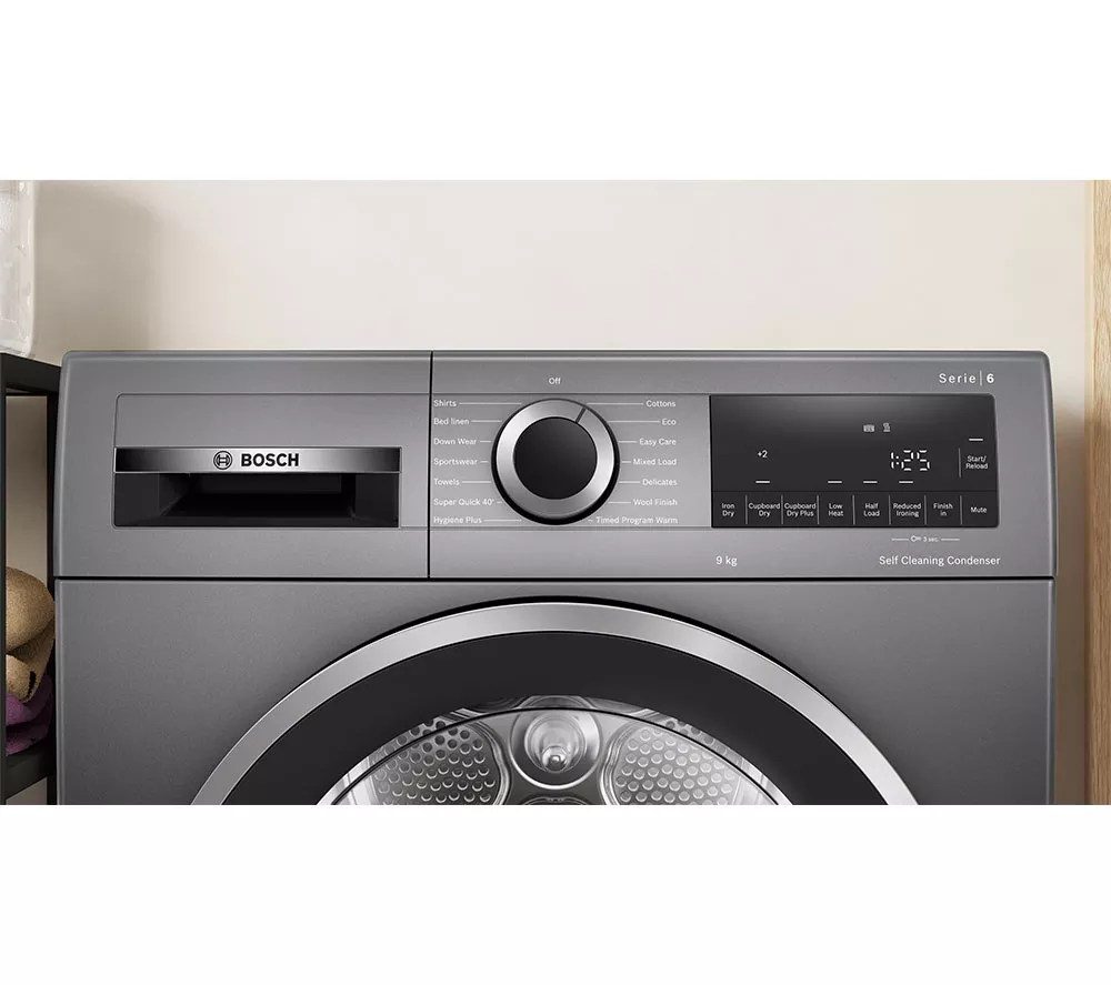 BOSCH Series 6 WQG245R2GB 9 kg Heat Pump Tumble Dryer - Graphite