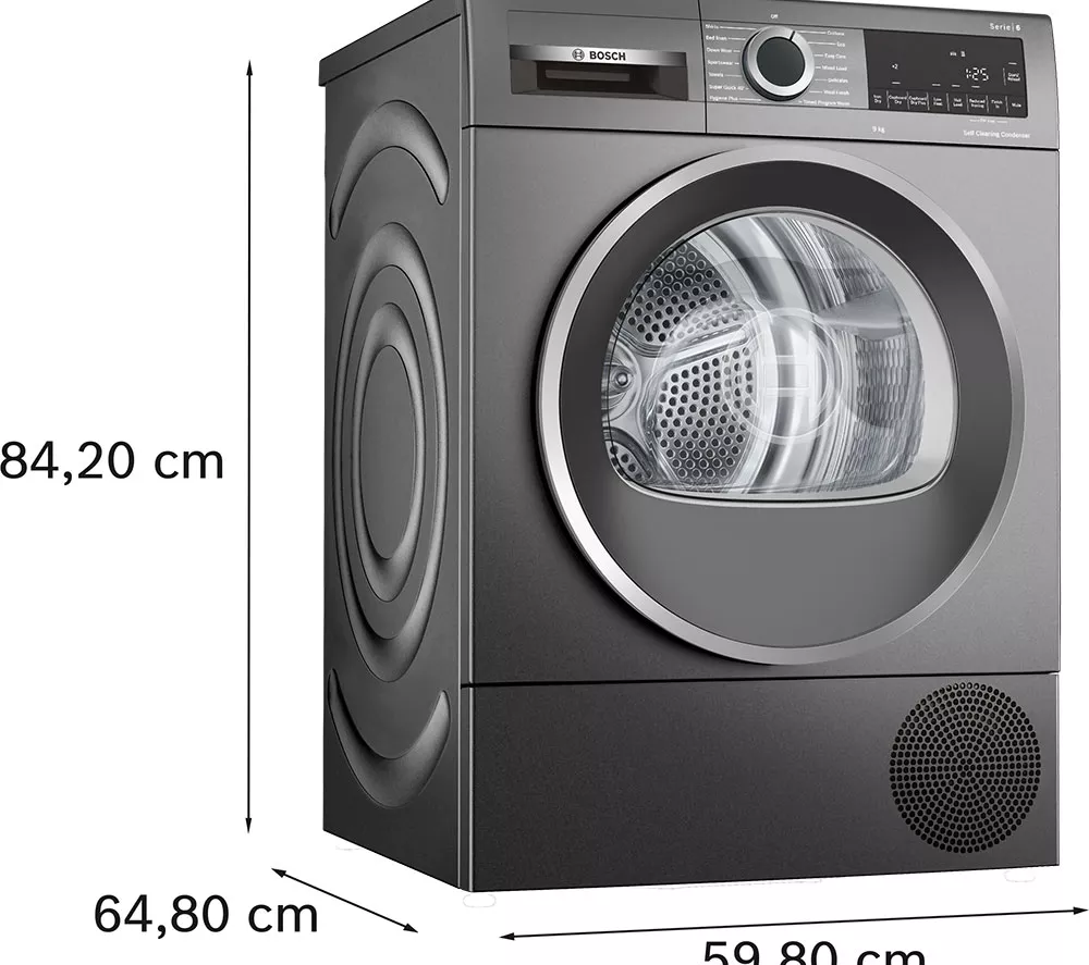 BOSCH Series 6 WQG245R2GB 9 kg Heat Pump Tumble Dryer - Graphite