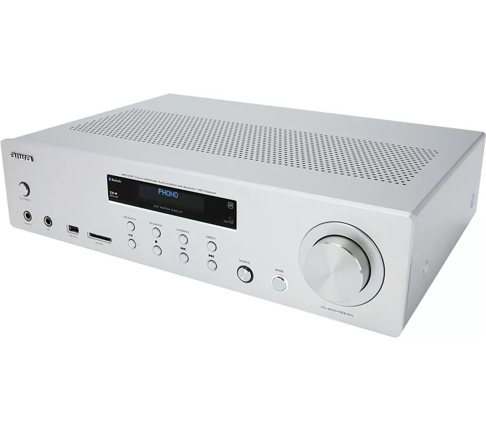 AIWA AMU-120BT Bluetooth Mini Hi-Fi System - Silver