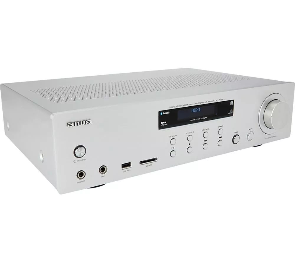 AIWA AMU-120BT Bluetooth Mini Hi-Fi System - Silver