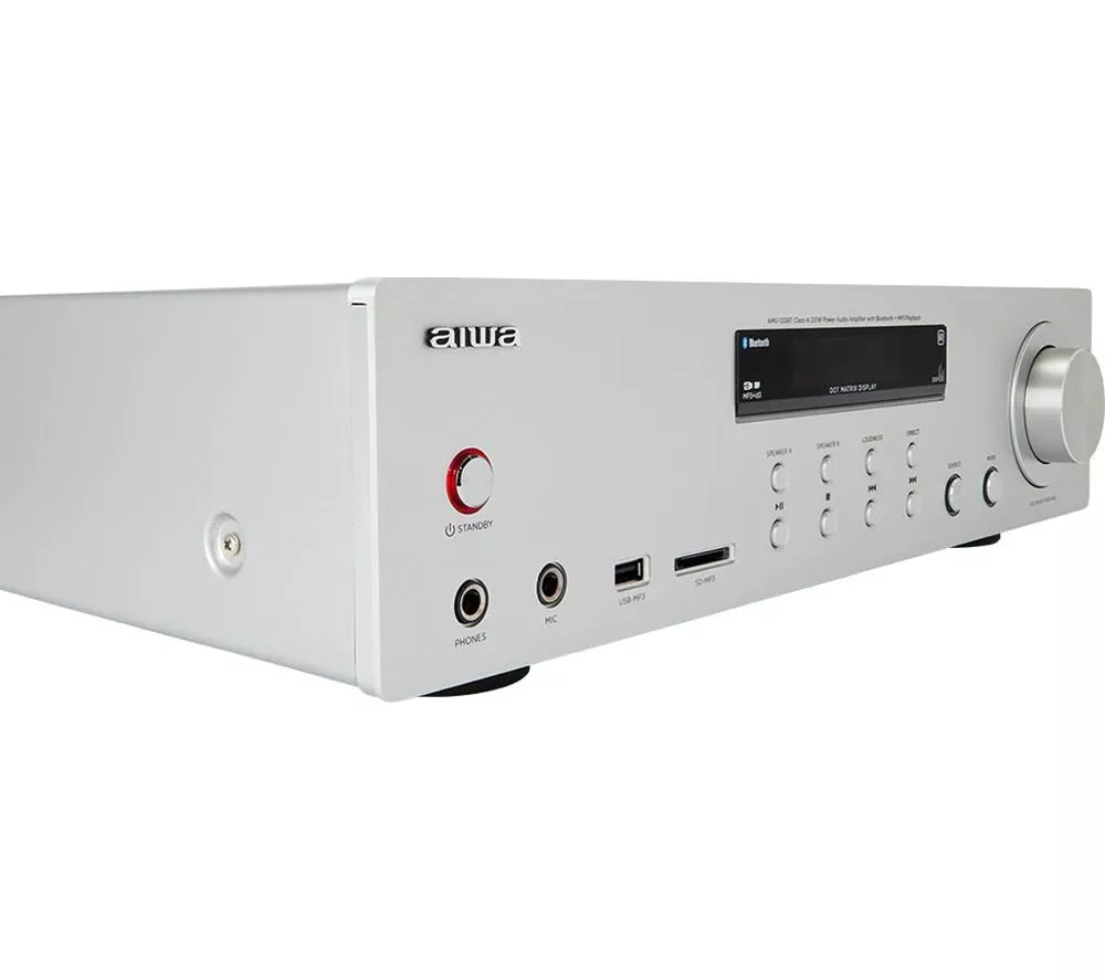 AIWA AMU-120BT Bluetooth Mini Hi-Fi System - Silver