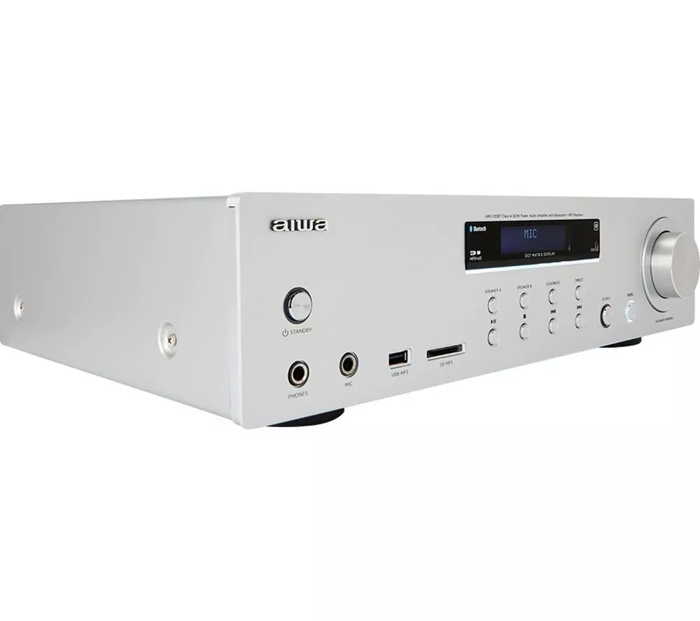 AIWA AMU-120BT Bluetooth Mini Hi-Fi System - Silver
