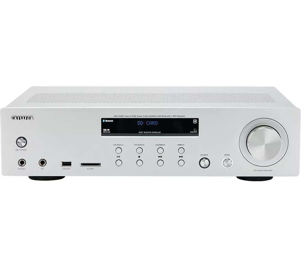 AIWA AMU-120BT Bluetooth Mini Hi-Fi System - Silver