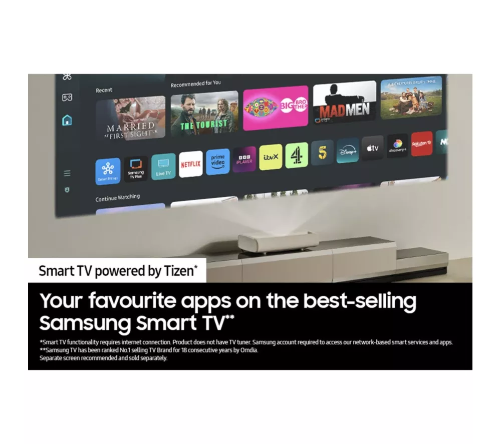 SAMSUNG The Premiere SP-LPU9DSAXXXU Smart 4K Laser Projector - White