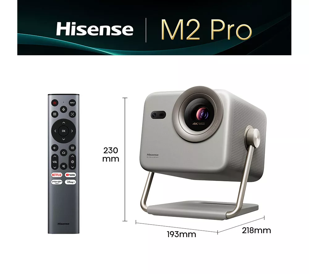 HISENSE M2TUK Pro 4K Smart Mini Projector - Grey