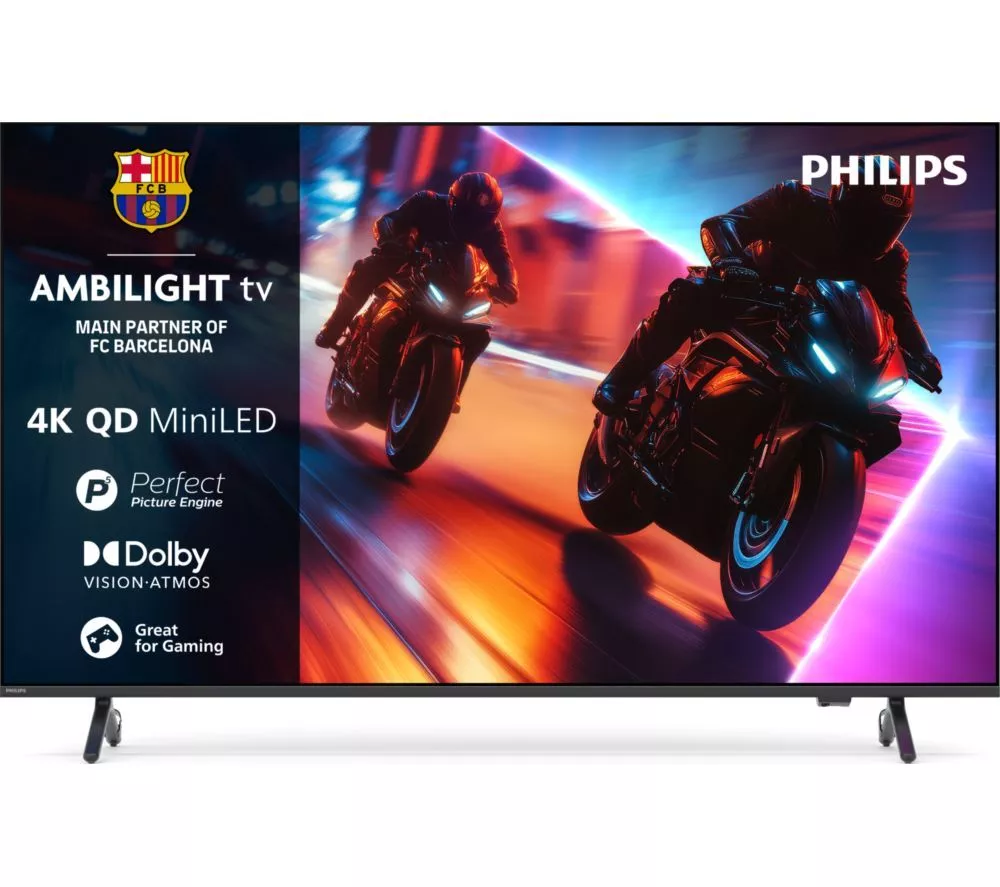PHILIPS MLED910 85" QD-Mini LED 4K HDR Ambilight Smart TV with Freely - 85MLED910/12