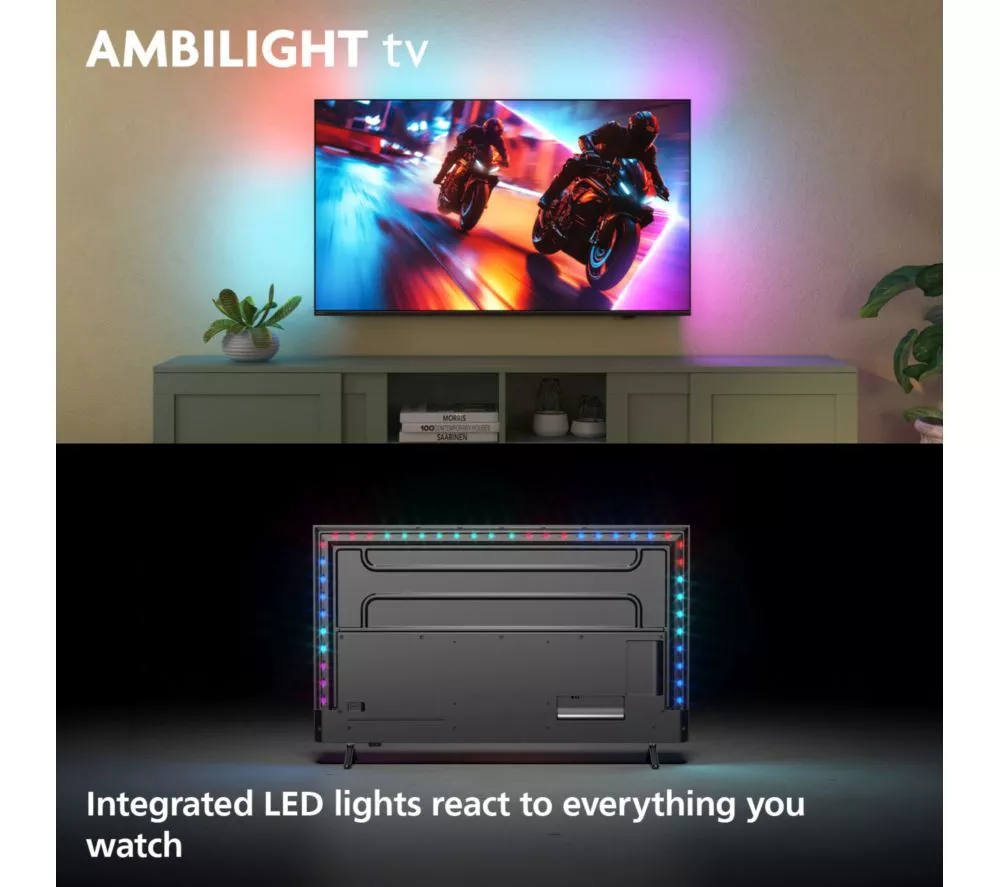 PHILIPS MLED910 85" QD-Mini LED 4K HDR Ambilight Smart TV with Freely - 85MLED910/12