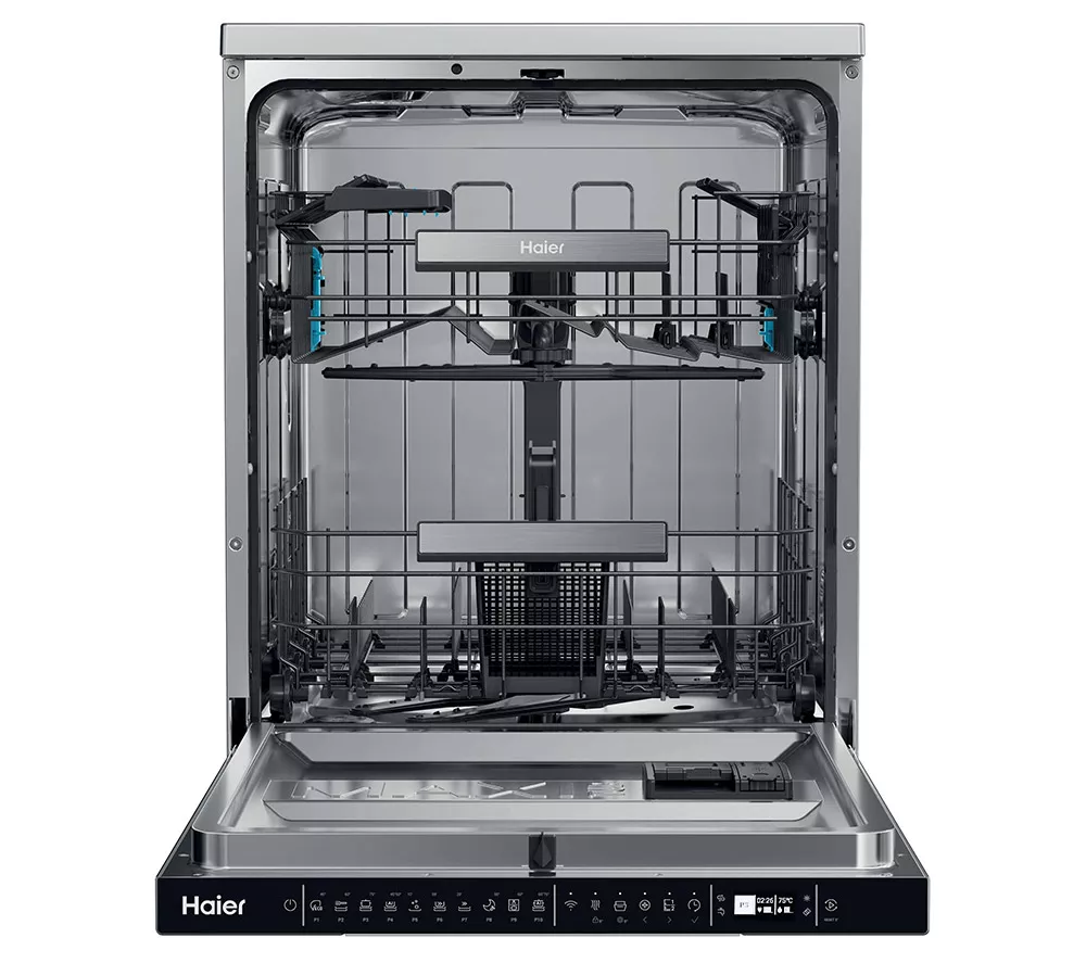 HAIER XF 4A4M0X-80 Full-size WiFi-enabled Dishwasher - Silver