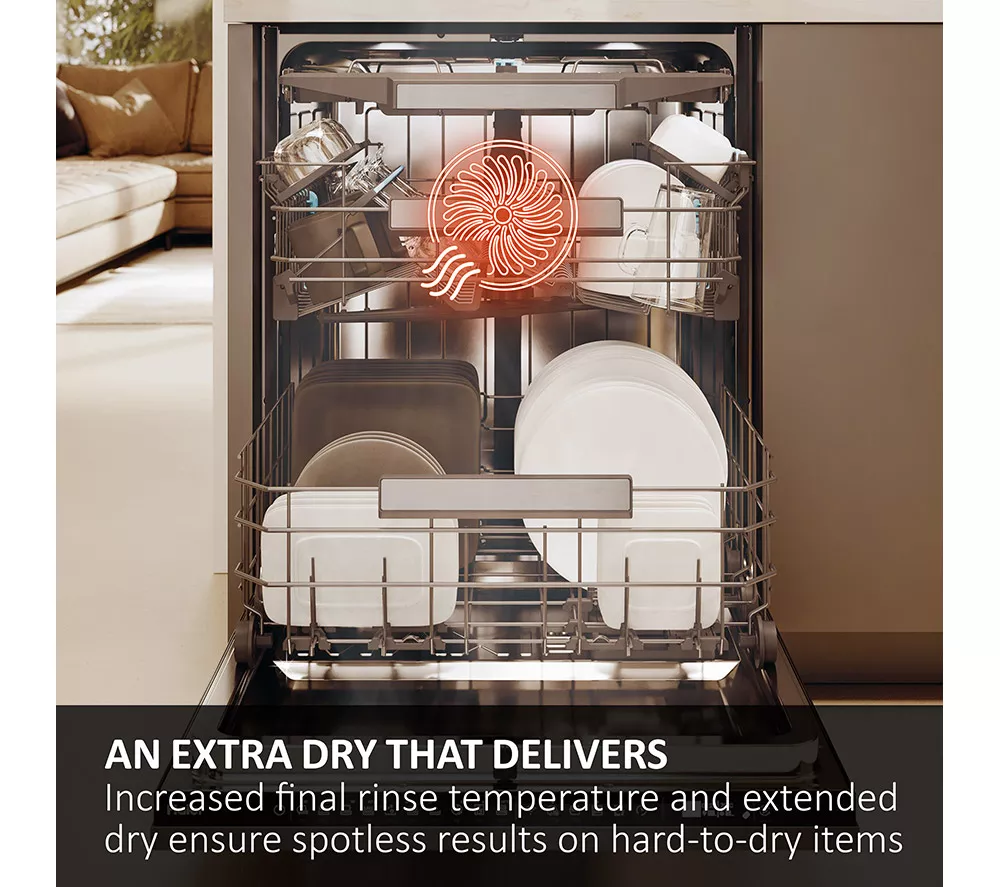 HAIER XF 4A4M0X-80 Full-size WiFi-enabled Dishwasher - Silver