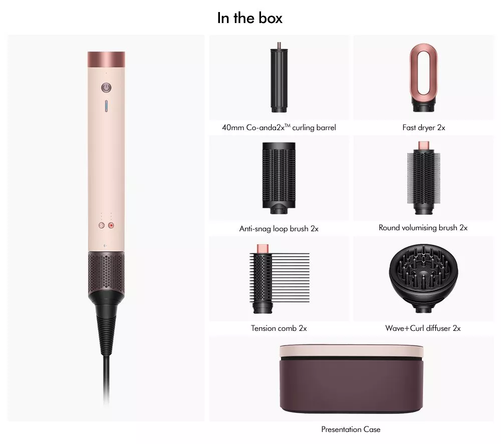 DYSON Airwrap Co-anda 2x Curly + Coily Hair Multi-Styler & Dryer - Ceramic Pink & Rose Gold